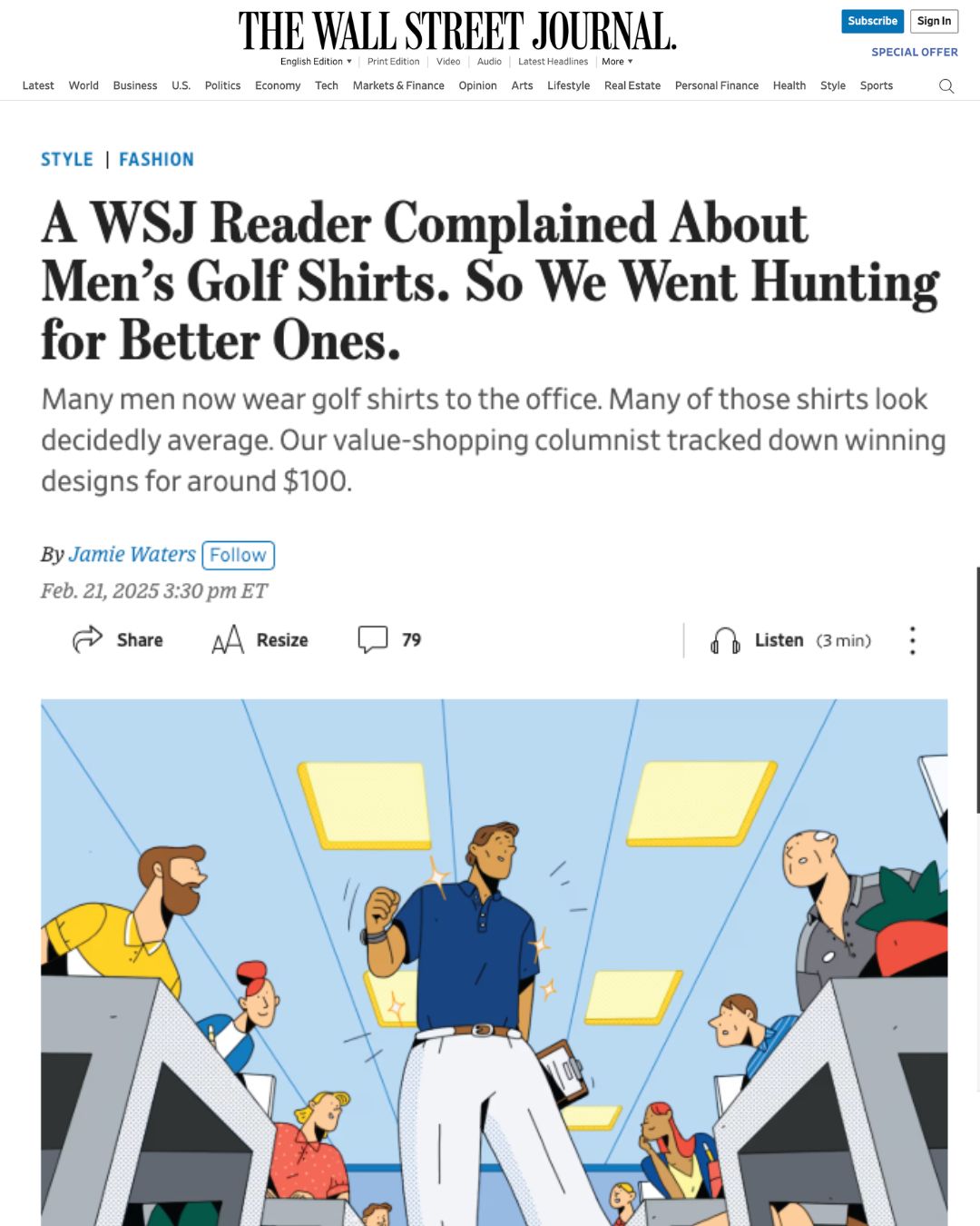 WSJ Names Local Rule Tech Polo a Standout: Style and Performance, On and Off the Course