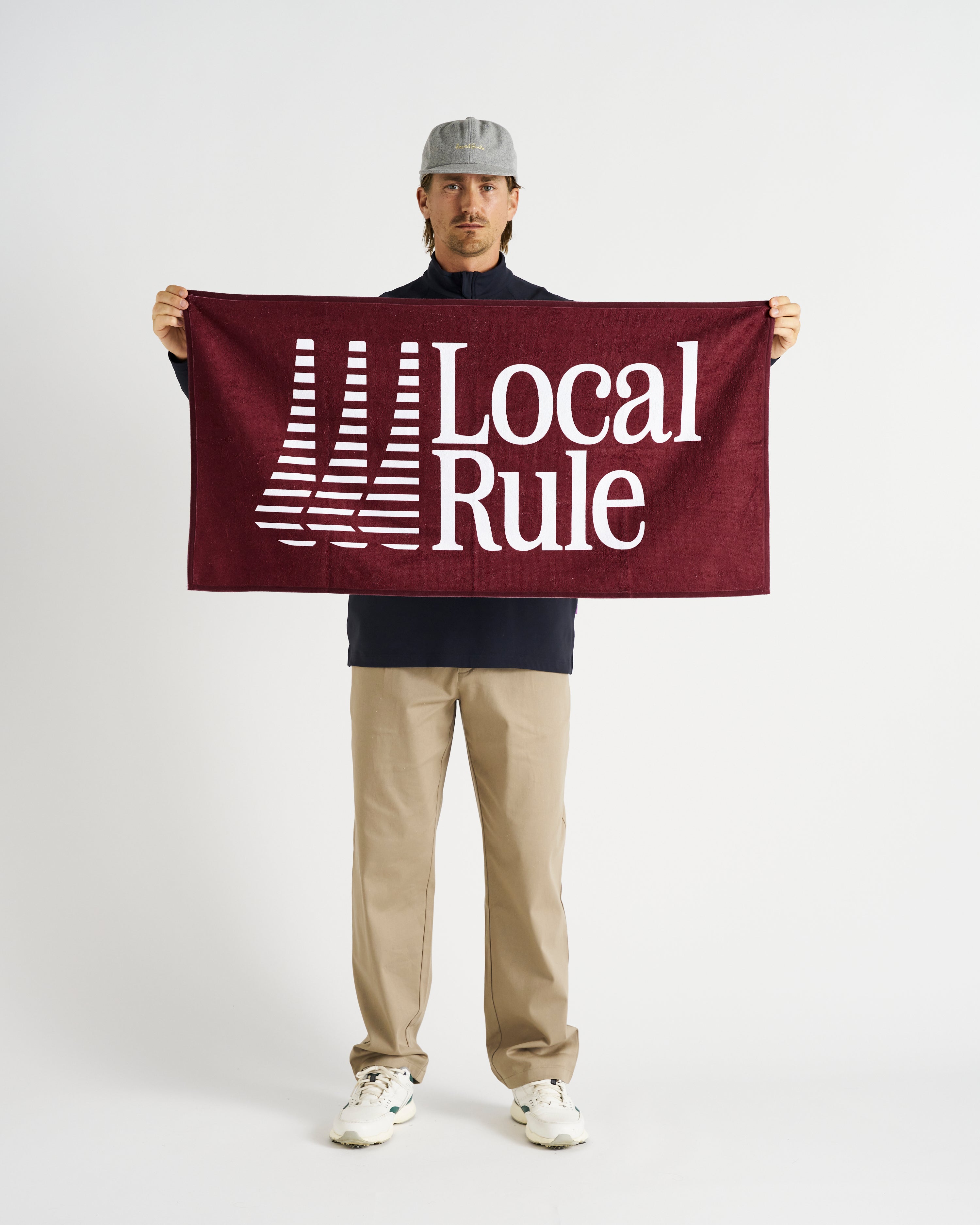 Iron Logo Towel - Dark Red-2