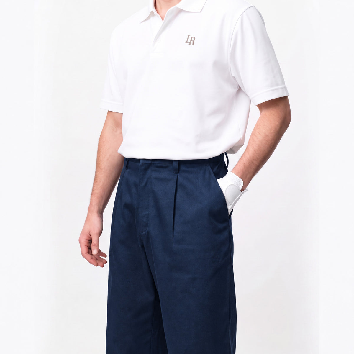 Pleated Trousers - Navy-2