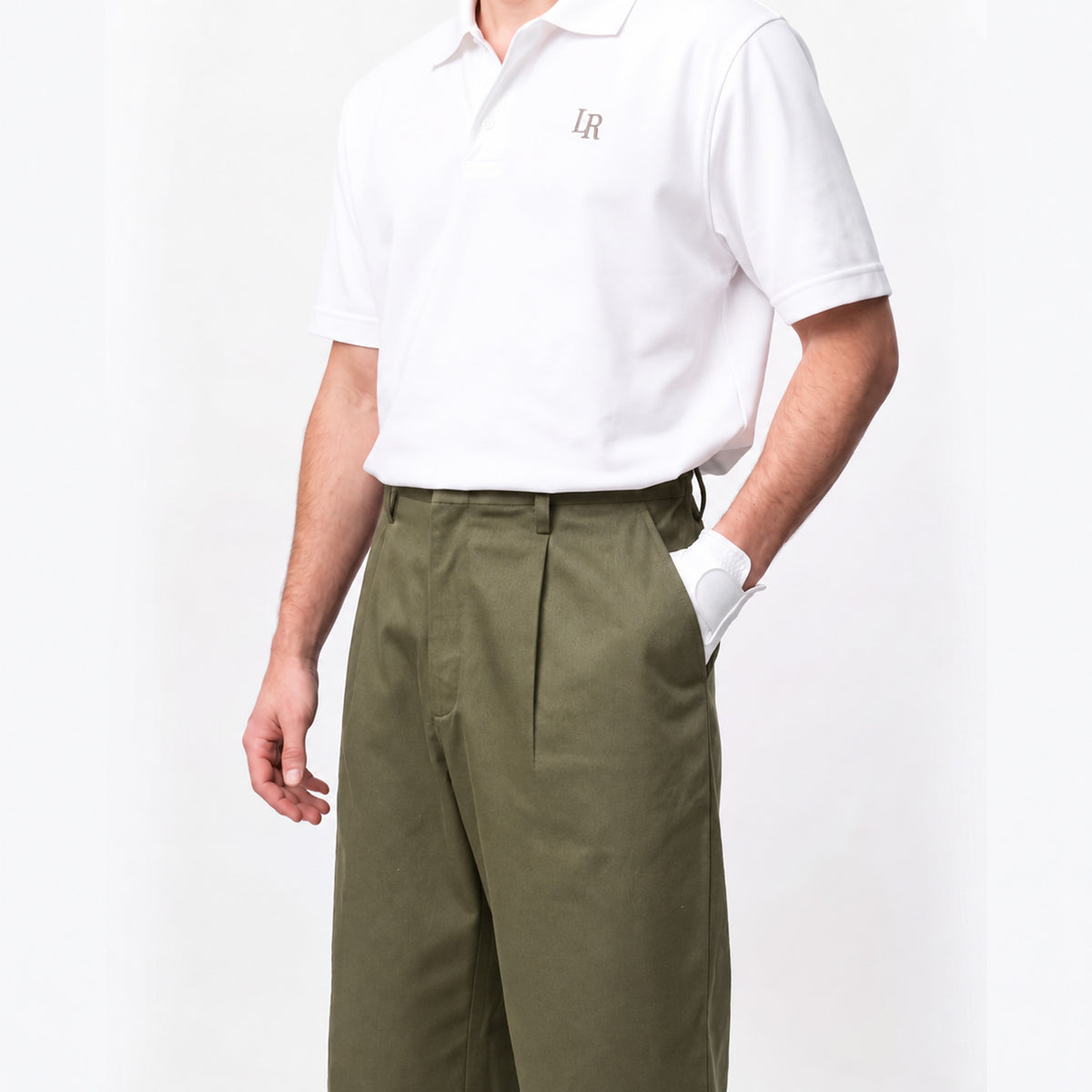 Pleated Trousers - Olive-2