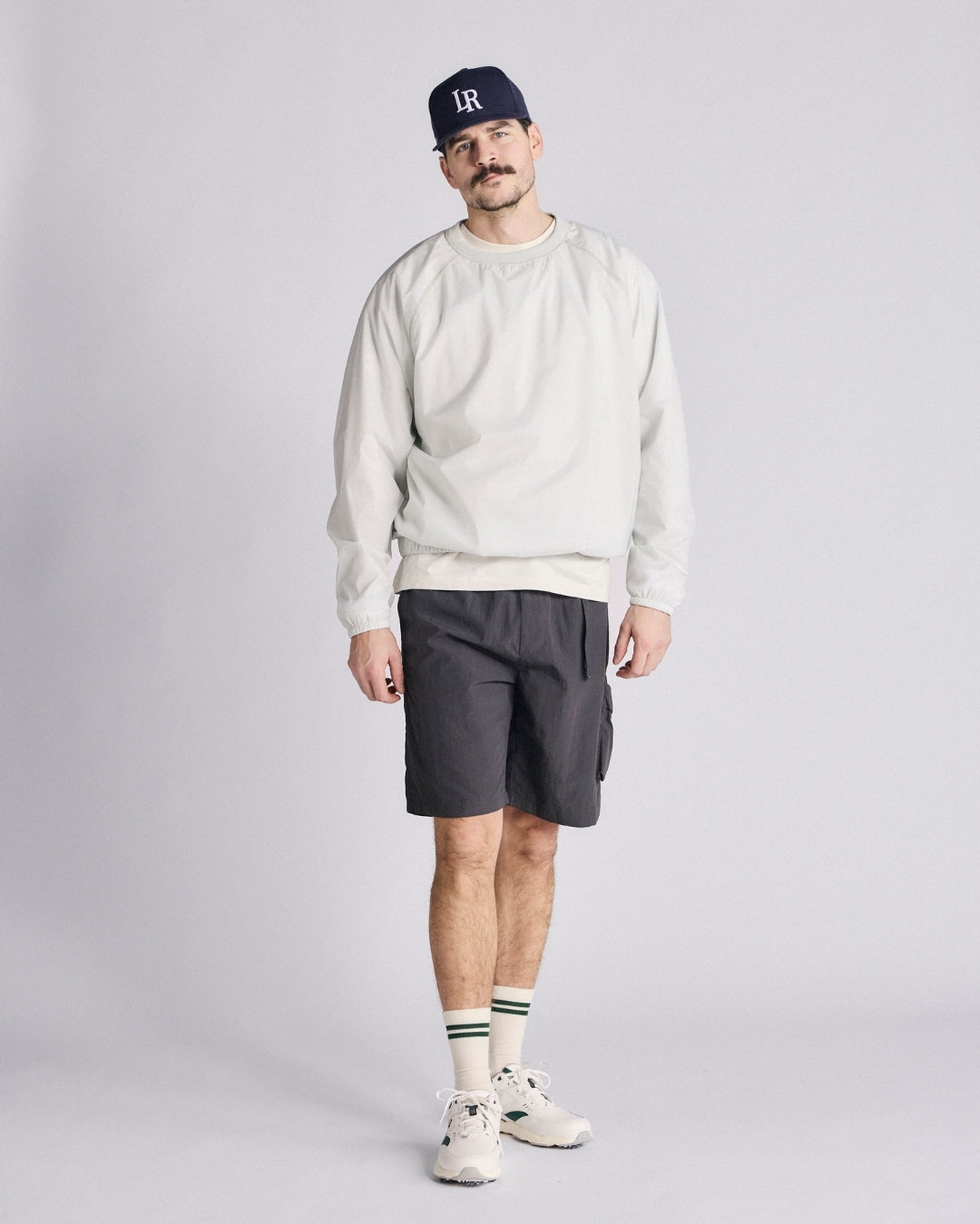 Crewneck Windbreaker - White-2