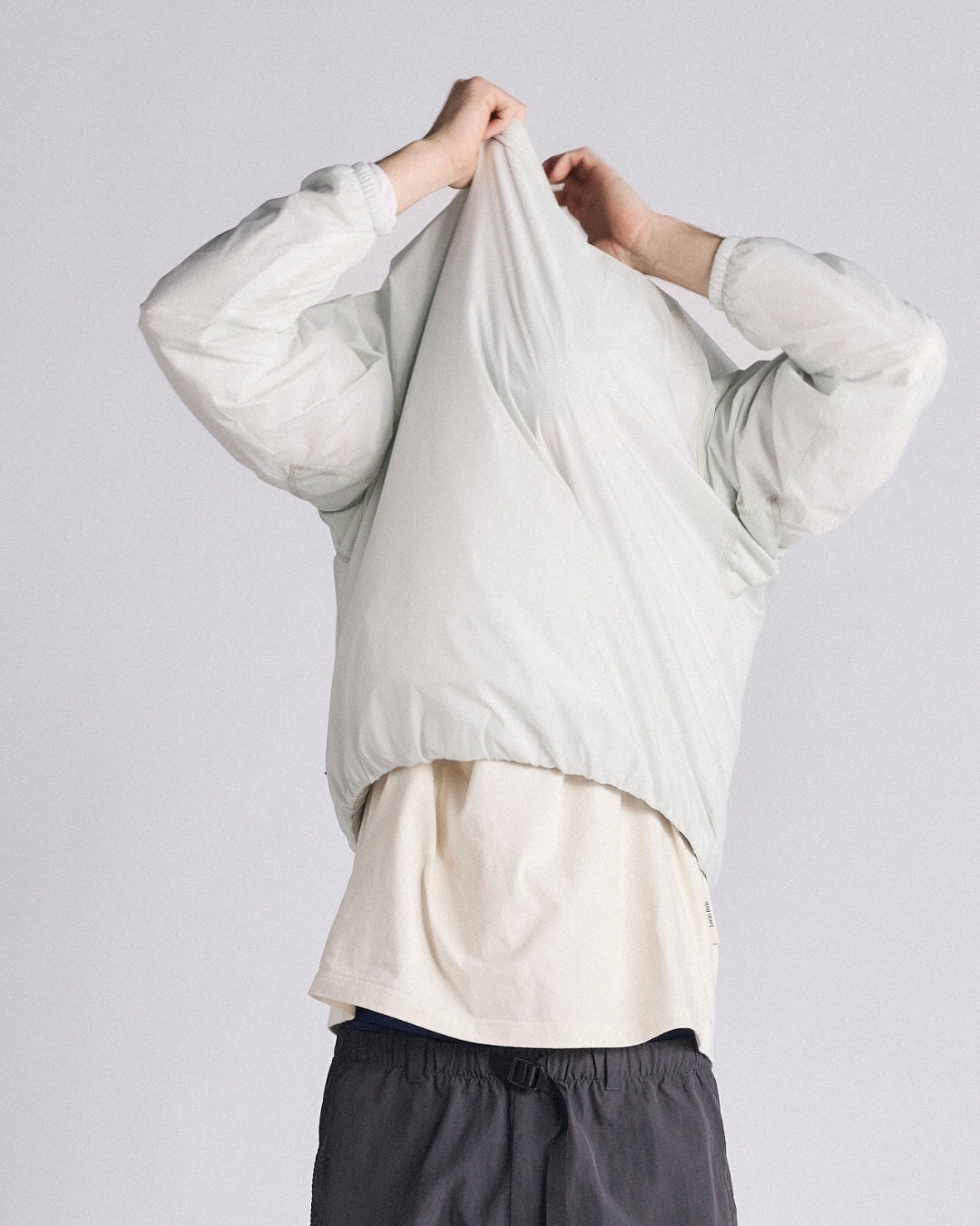 Crewneck Windbreaker - White-7
