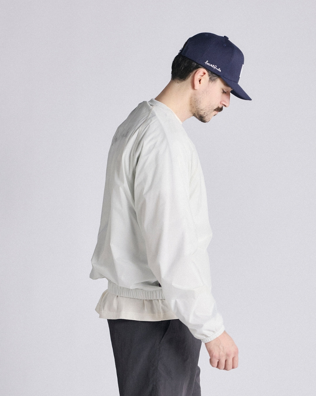 Crewneck Windbreaker - White-6