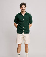 Knit Polo -Forest Green