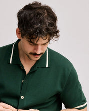 Knit Polo -Forest Green