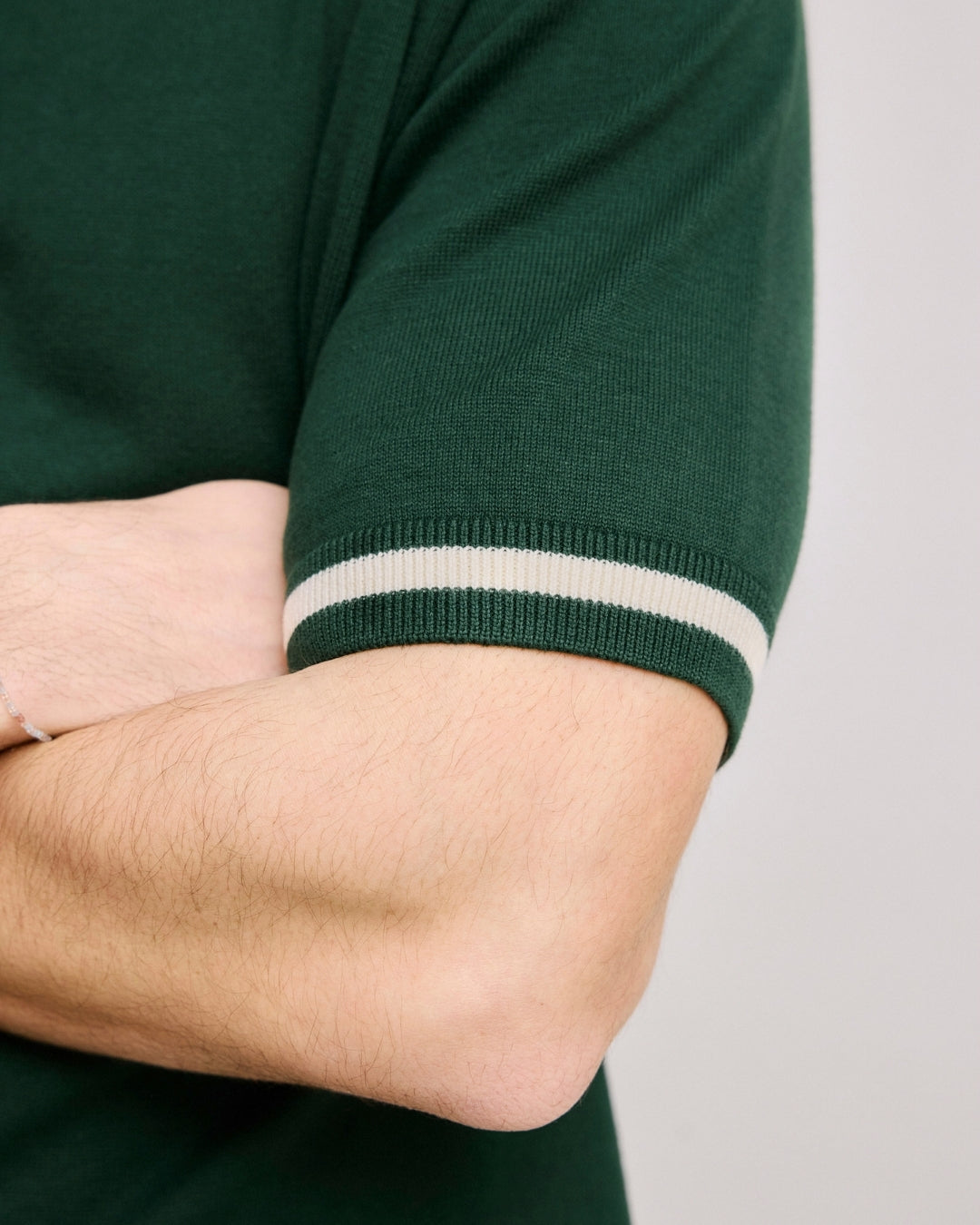 Knit Polo -Forest Green