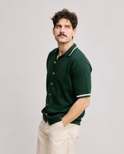 Knit Polo -Forest Green