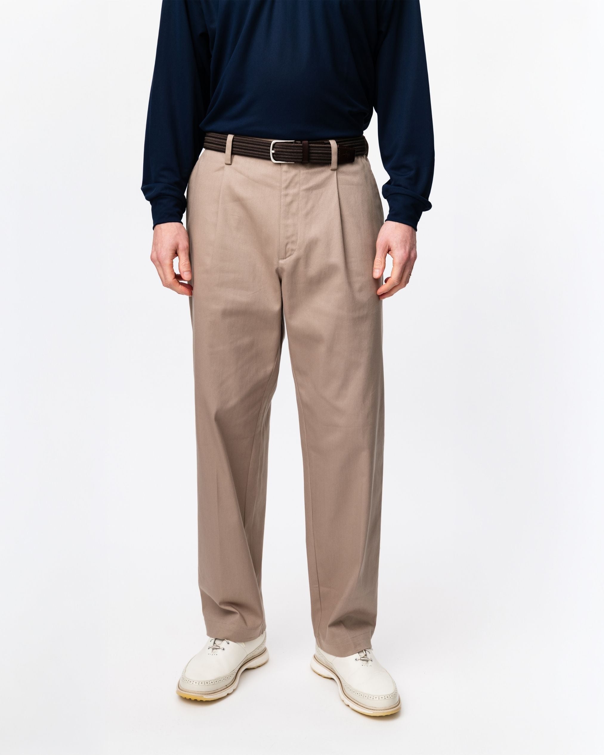 Pleated Trousers - Beige-7