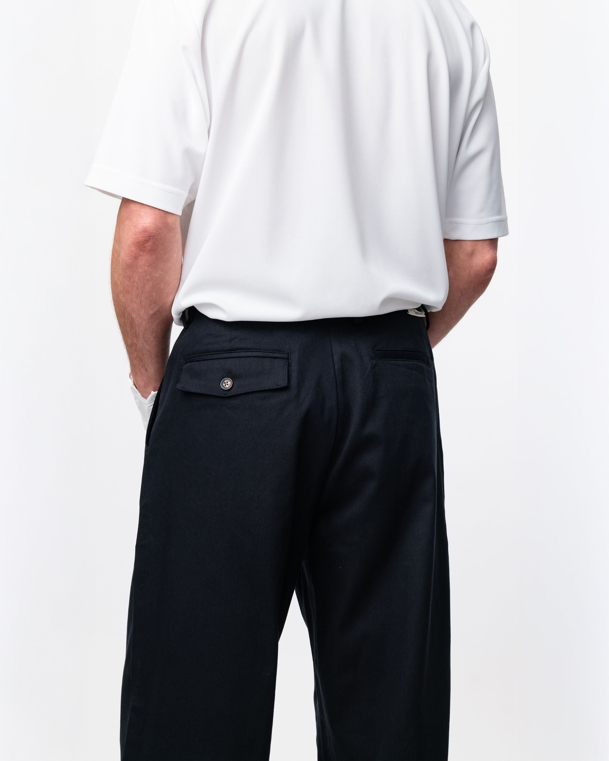 Pleated Trousers - Black-6