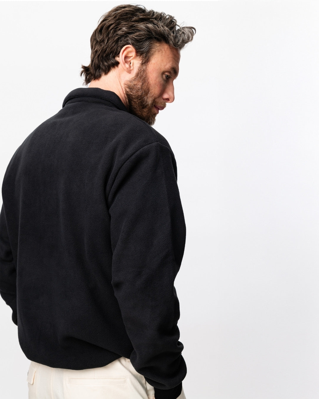 Q-zip Fleece Sweatshirt - Black-4