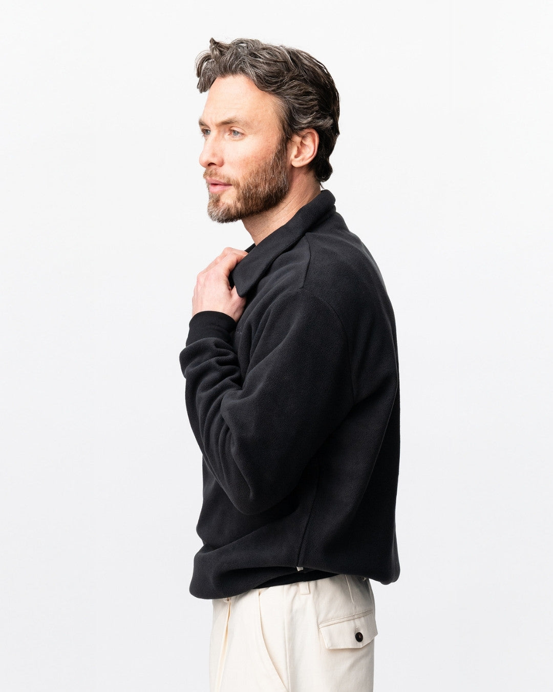 Q-zip Fleece Sweatshirt - Black-5