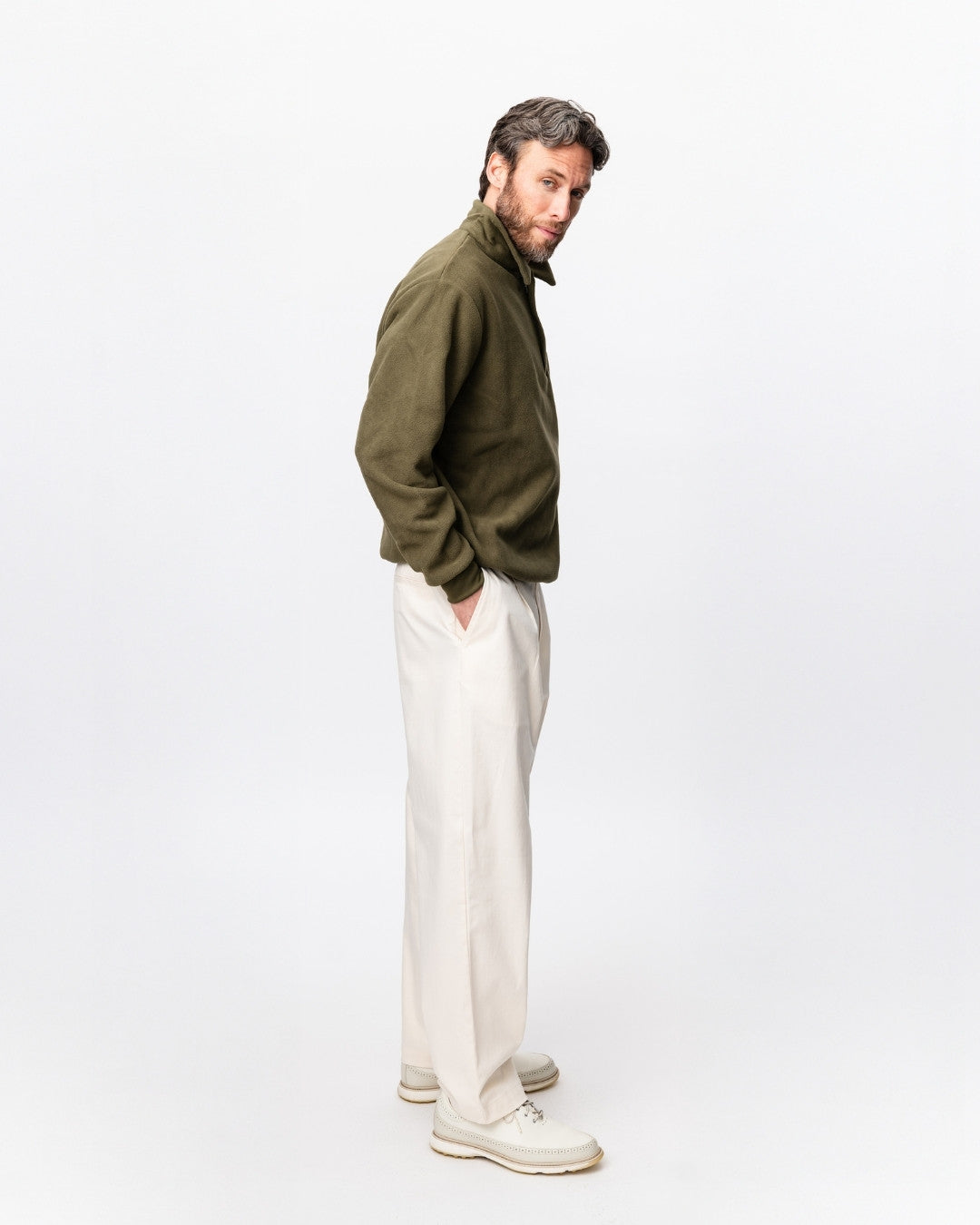 Q-zip Fleece Sweatshirt - Ivy Green-4