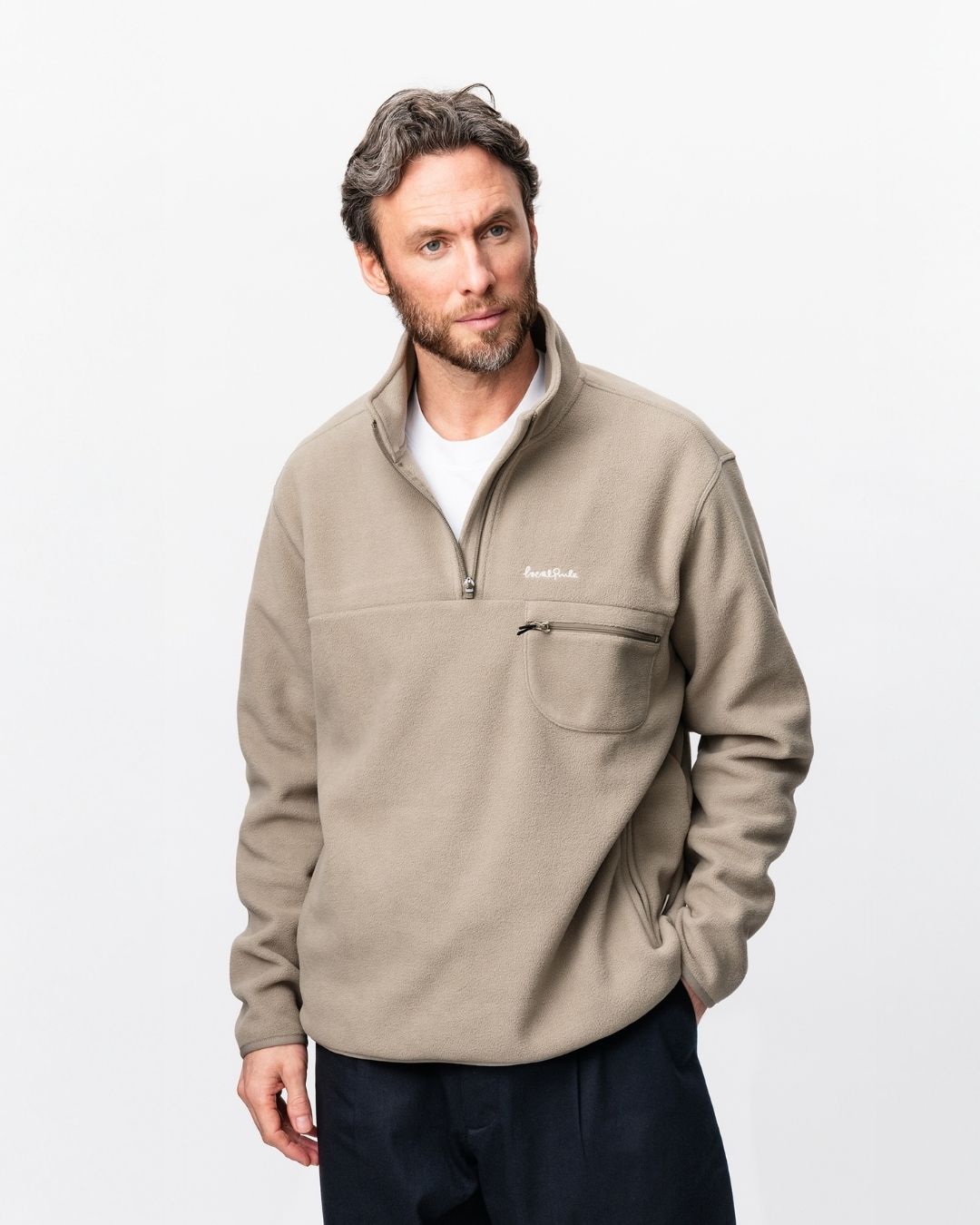 Fleece Pullover - Beige-7