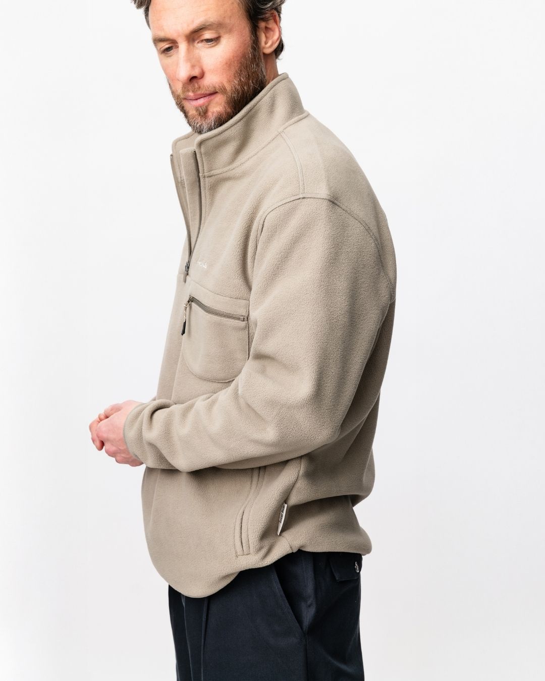 Fleece Pullover - Beige-8