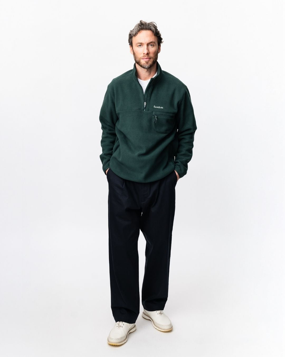 Fleece Pullover - Dark Green-2