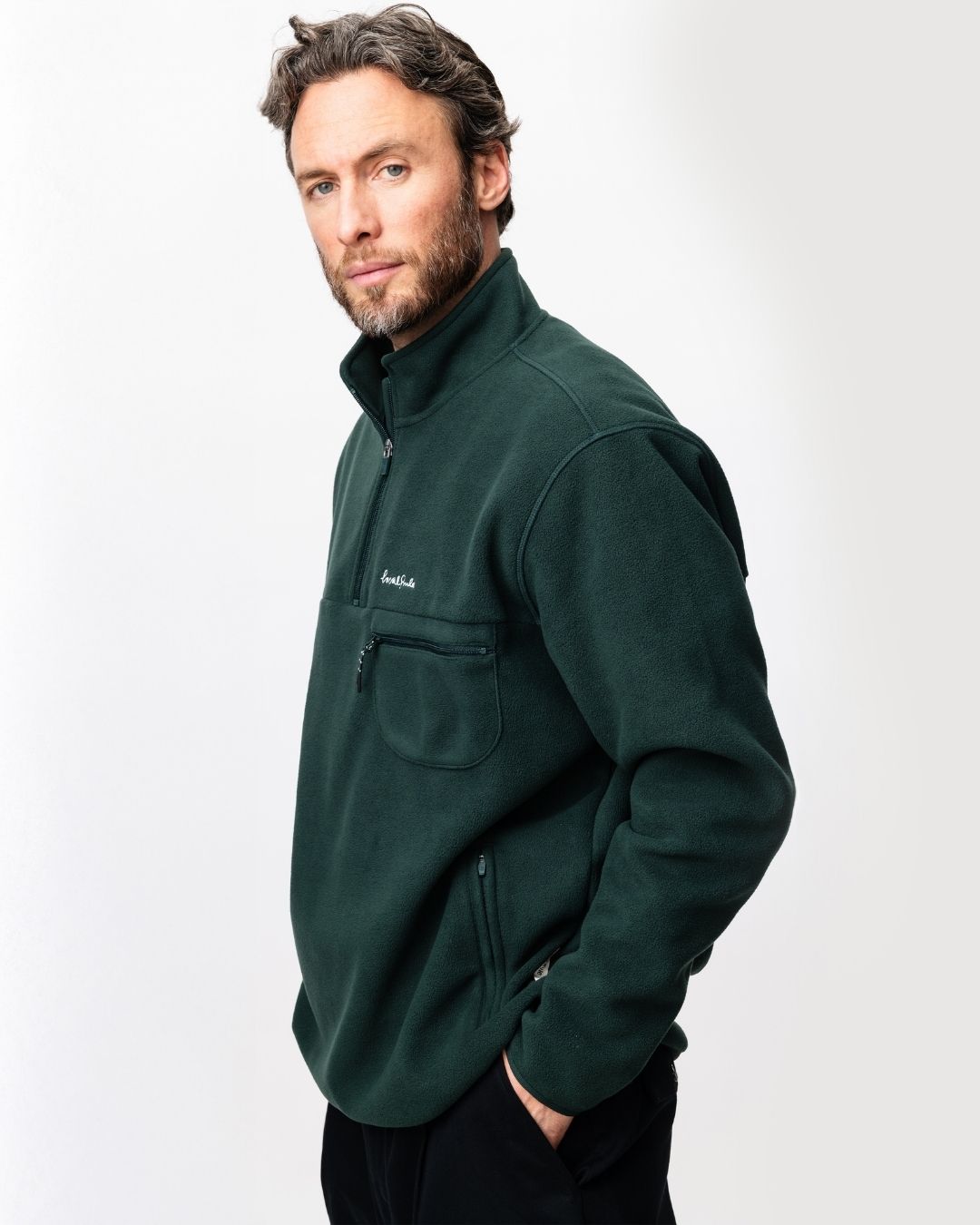 Fleece Pullover - Dark Green-6