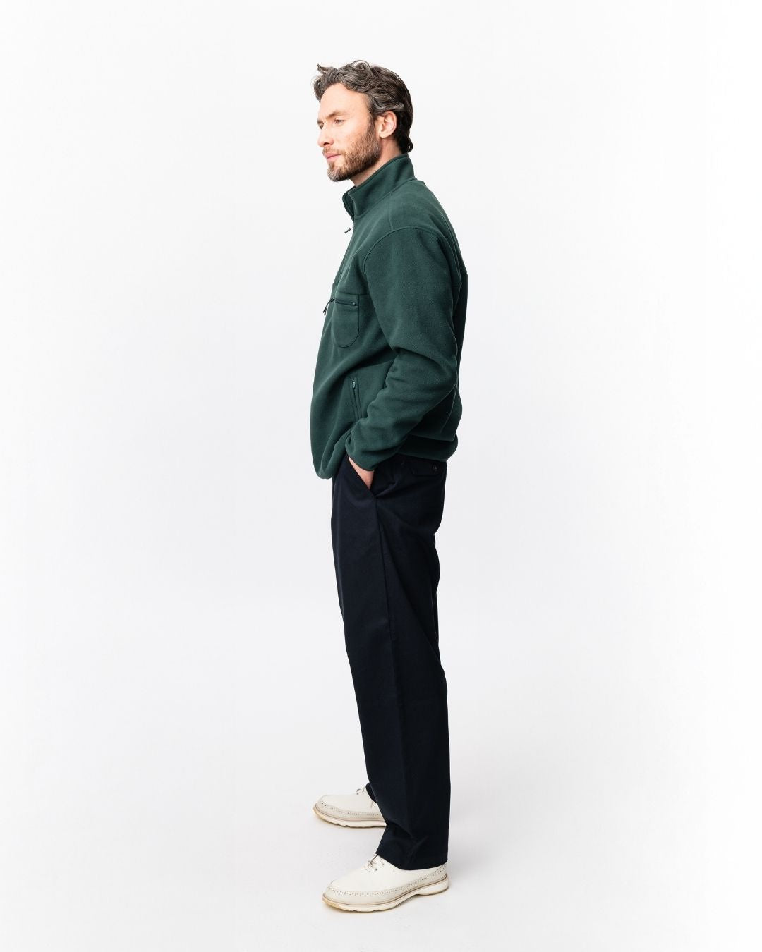 Fleece Pullover - Dark Green-7