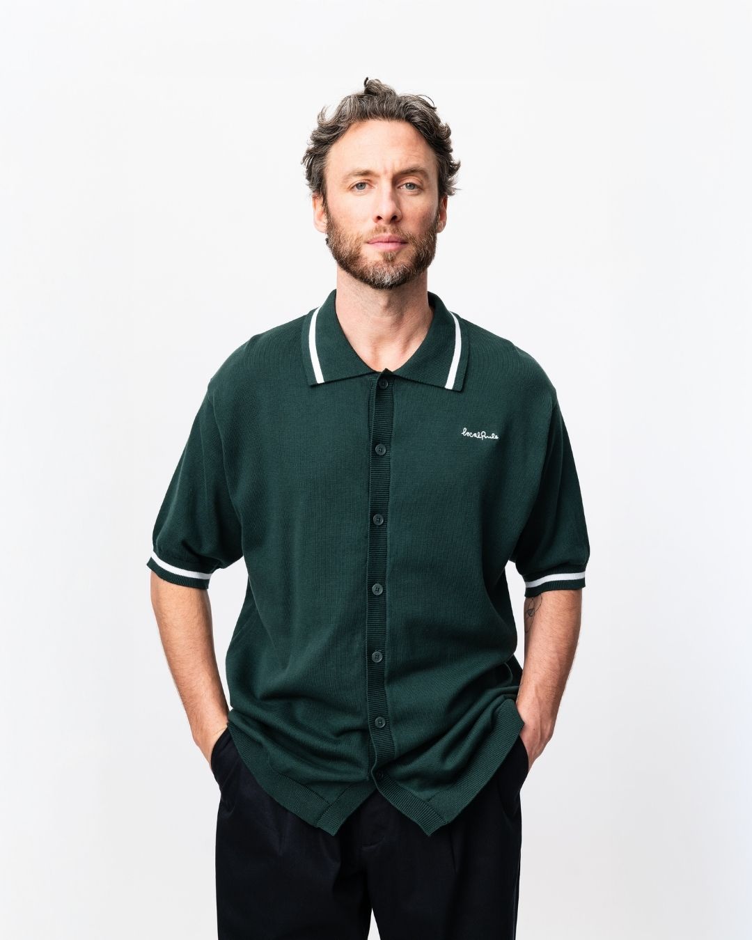 Knit Polo - Dark Green