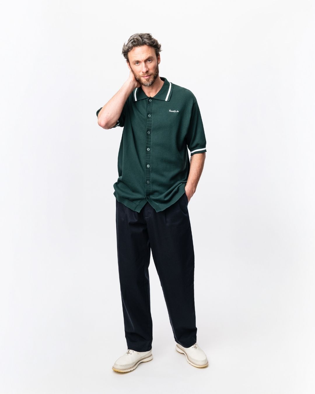 Knit Polo - Dark Green-5