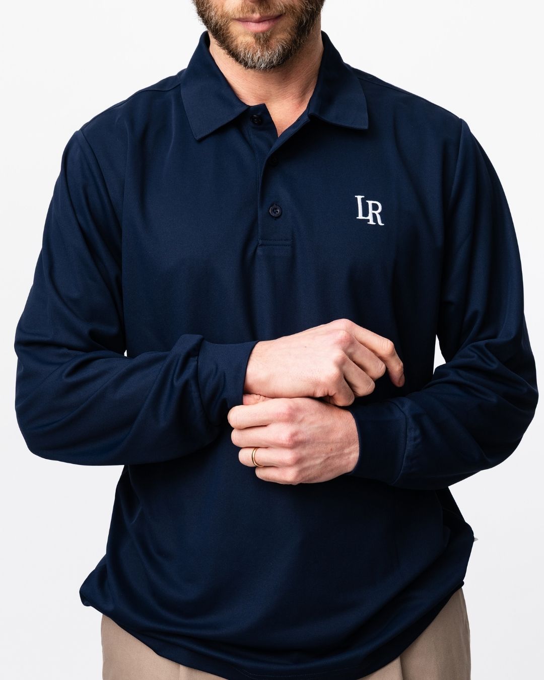 Long-Sleeve Performance Polo - Dark Navy