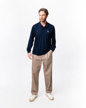Long-Sleeve Performance Polo - Dark Navy