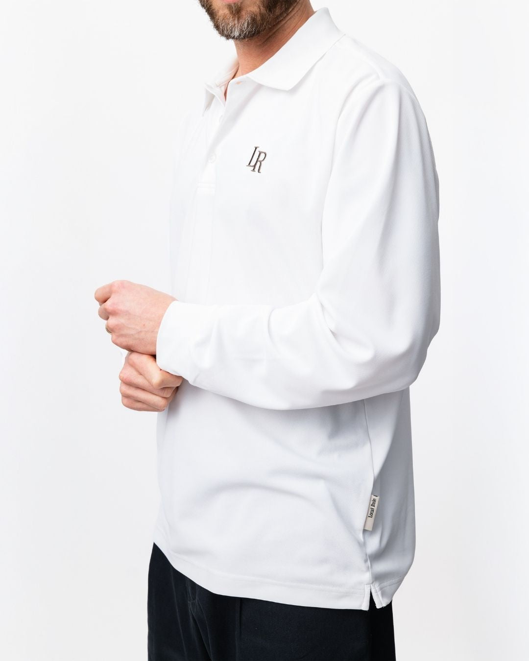 Long-Sleeve Performance Polo - White-5