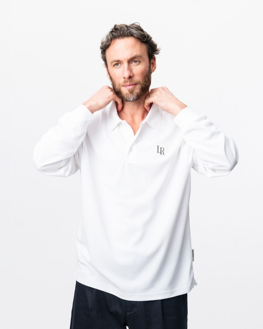 Long-Sleeve Performance Polo - White-6