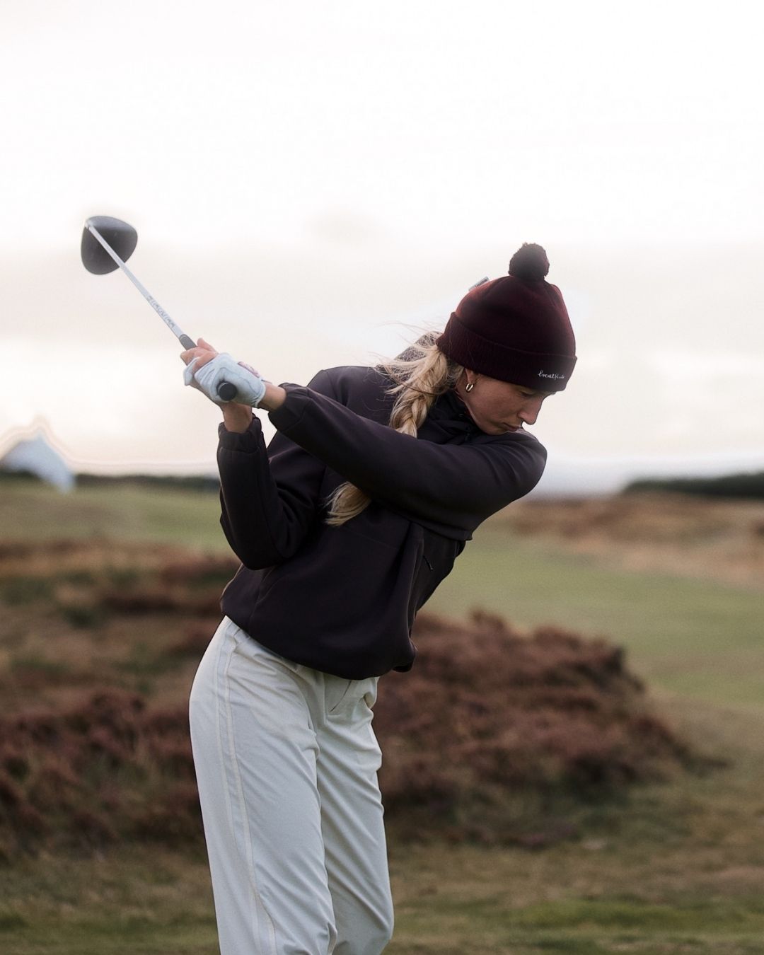Pom Pom Beanie - Burgundy