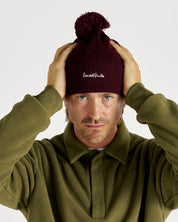 Pom Pom Beanie - Burgundy