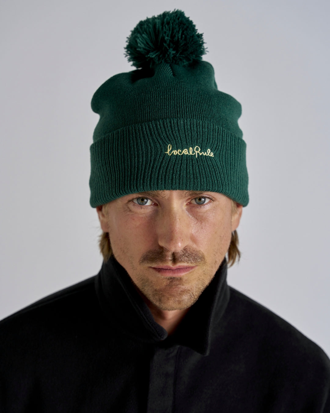 Pom Pom Beanie - Dark Green-3