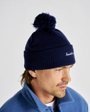 Pom Pom Beanie - Navy