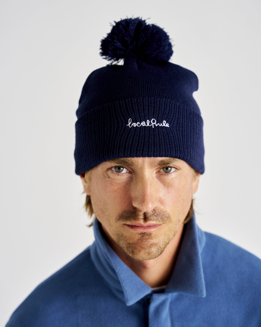 Pom Pom Beanie - Navy