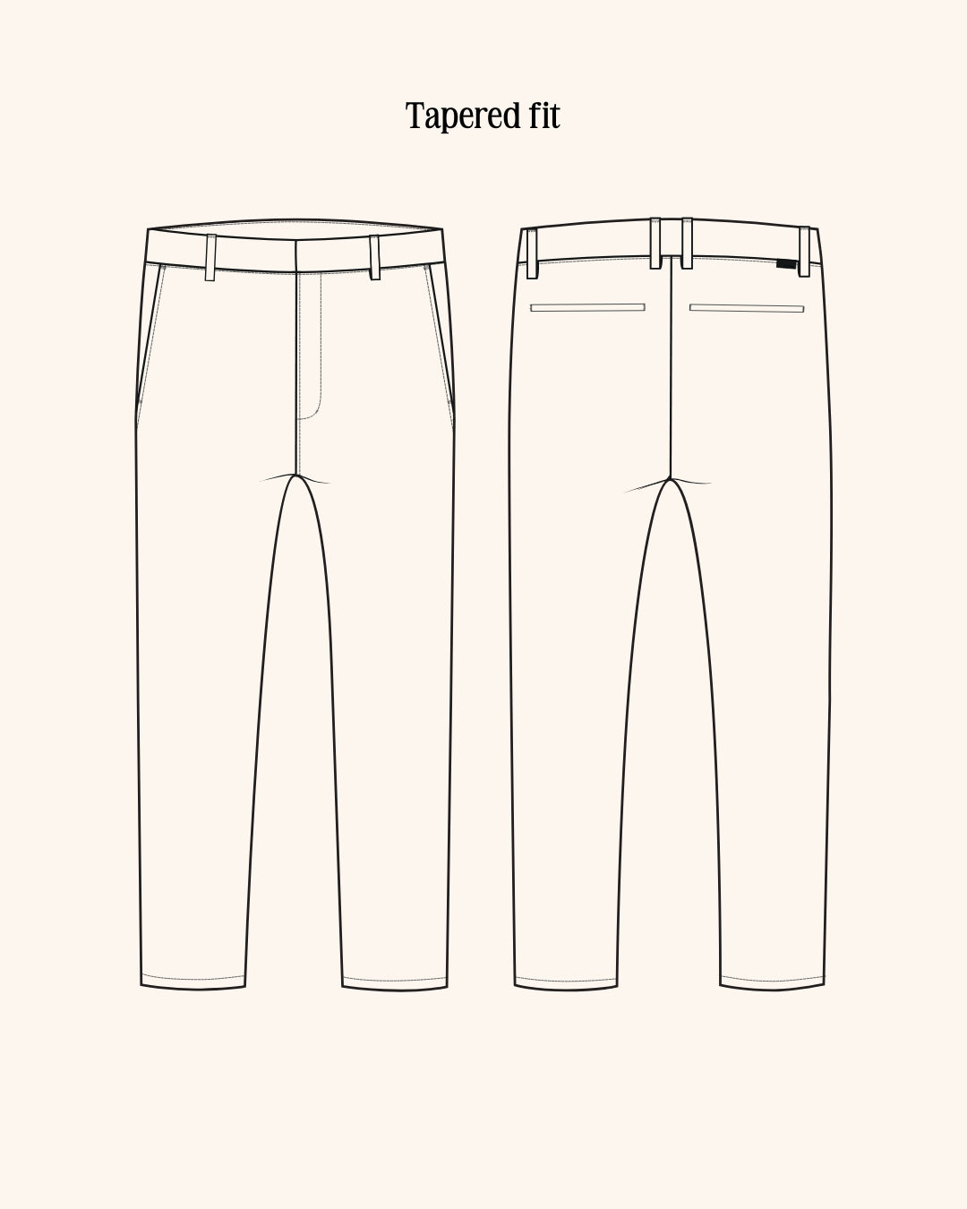 Lightweight Pants Tapered  - Beige