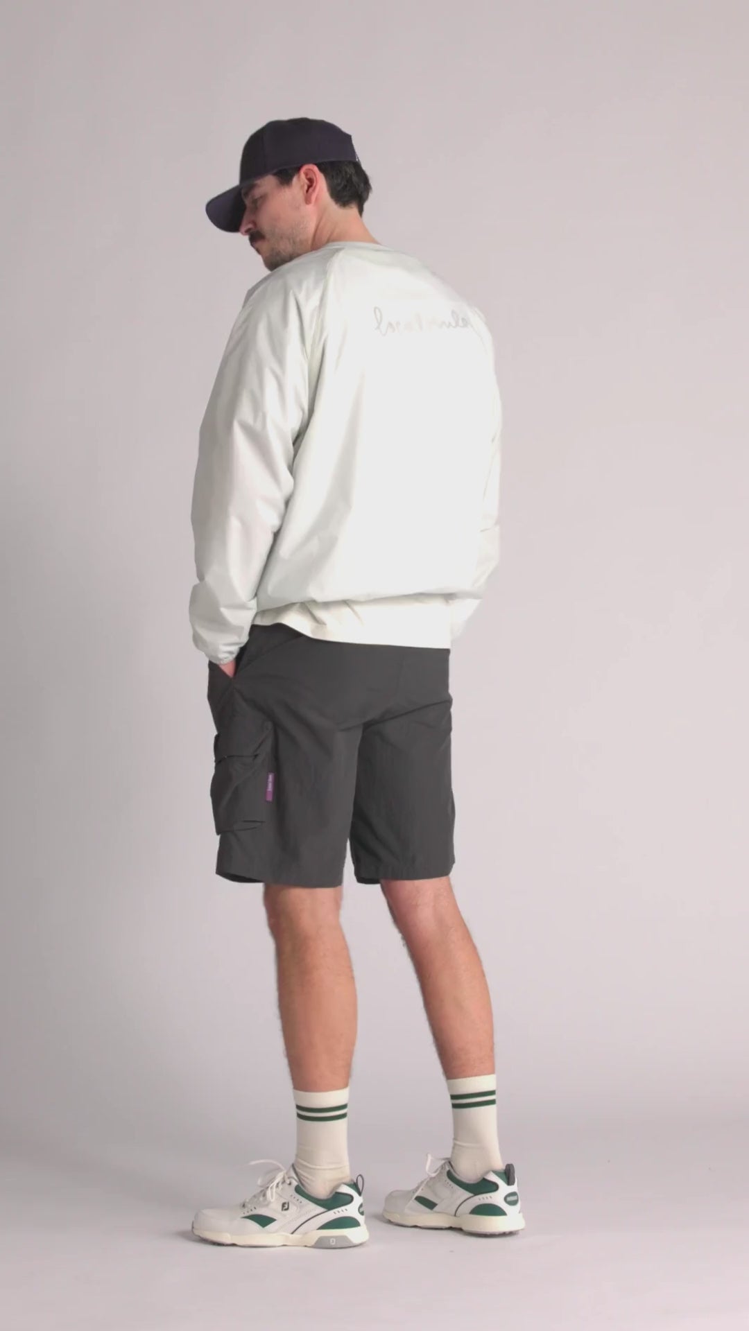 Crewneck Windbreaker - White-8