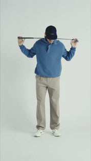 Q-zip Fleece Sweatshirt - Light Blue